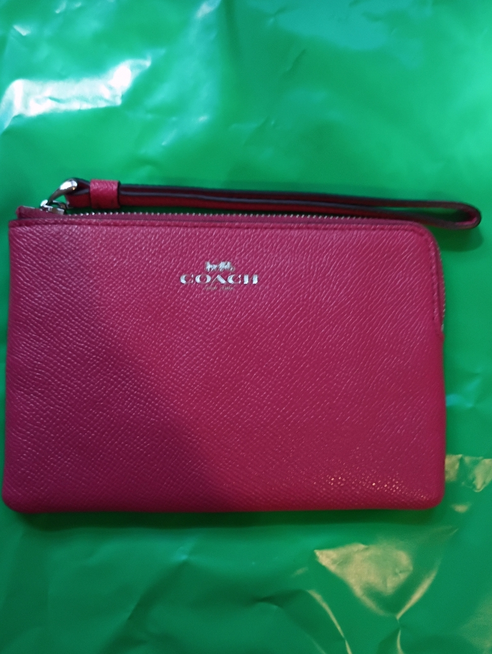 Coach Pebbled Leather Wristlet